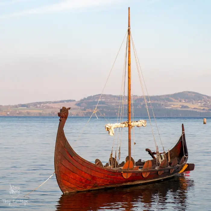 viking ship in the ocean