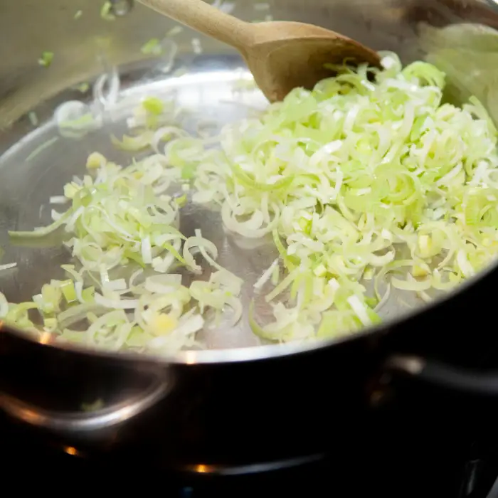 sautee leeks in butter