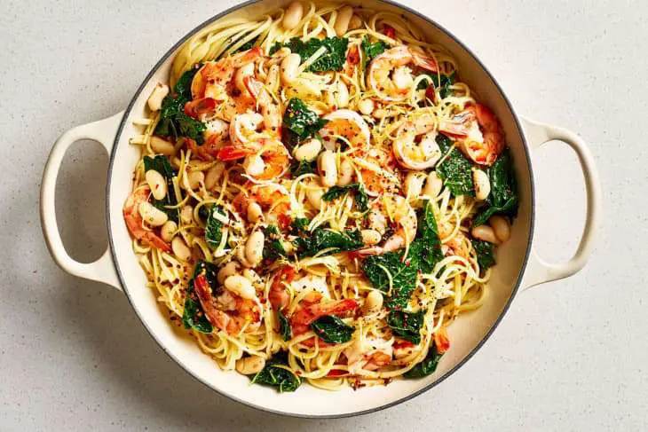 Lemon shrimp pasta