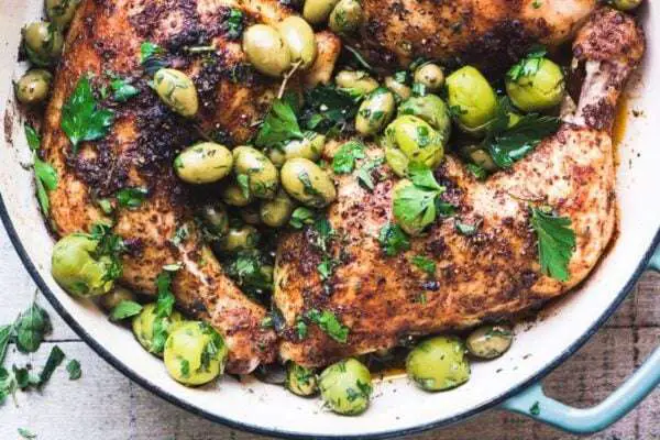 One pot chicken with olives