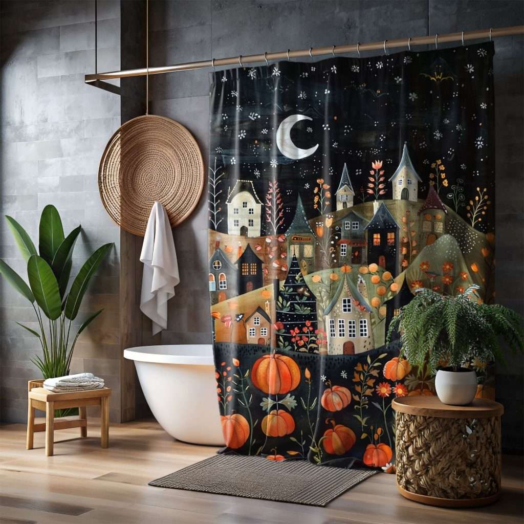 Halloween shower curtain