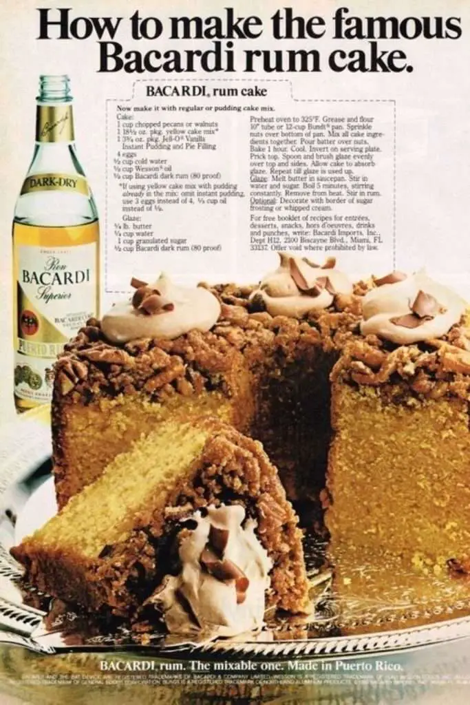 bicardi rum cake ad